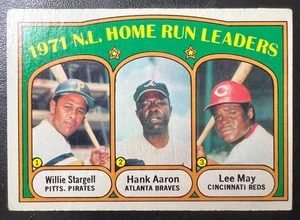Topps Baseball 1972 #89 N.L. Líderes de jonrones Hank Aaron Lee May Stargell en muy buen estado-excelente - Imagen 1 de 2