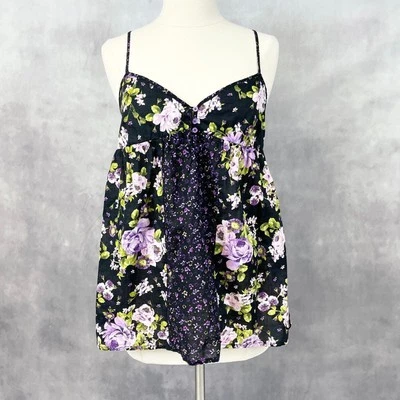 Top Babydoll Y2K Xhilaration para mujer mediano floral cottagecore boho retazos Foto 1 de 4