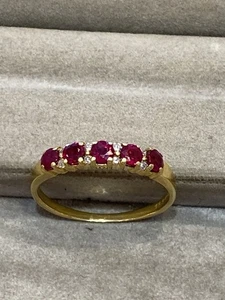 18ct Ruby &Diamond Vintage Ring - Picture 1 of 6