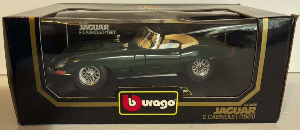 Bburago 1961 Jaguar E Type 1 18 Scale Diecast Model Car Burago '61 Green 3026