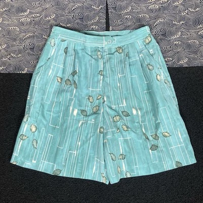 Pantalones cortos de colección Lily's of Beverly Hills para mujer 14 verde azulado hoja tropical AOP lirios Foto 1 de 4