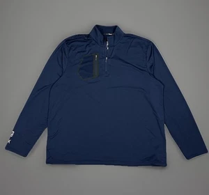 Ralph Lauren RLX Performance Jersey Quarter Zip Shirt Golf Stretch Navy Mens 2XL - Picture 1 of 6