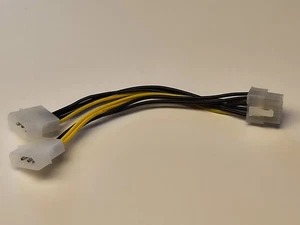 Delock GPU Grafikkarten Strom-Adapter 2x4-pin weiblich-auf-1x-8-pin-männlich NEU - Bild 1 von 3