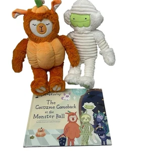Lotto libro ritorno costume peluche Slumberkins zucca alpaca mummia Yeti Halloween - Foto 1 di 8