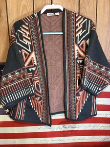 Cárdigan Delicado Abierto Para Mujer Tejido Geométrico Talla S Boho Tribal CATO - Imagen 1 de 3