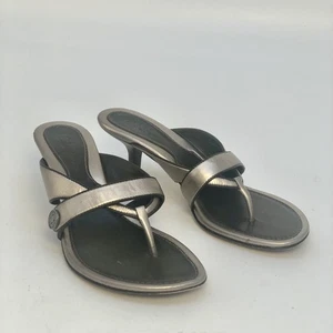 Women’s 6.5B Pewter & Black Open Toe Cole Haan Shoes - Picture 1 of 5