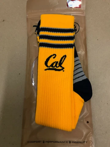 TCK IQ Unisex NCAA University of California Knee High Socks Gold Navy Sz M or L Cover