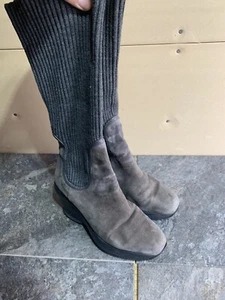 Hogan Boots Women’s 37.5 Grey Tall Boots N19 - Picture 1 of 5