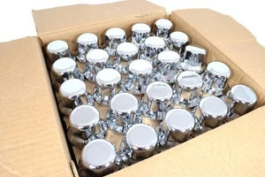 100 x 33 mm Short Radmutternkappen LKW Chrom Kappen Abdeckung Nicht Kratzbar - Bild 1 von 2