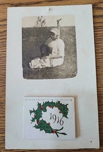 RPPC Niña y Alemán Perro de Pelo Corto, Calendario 1916 12 Meses Cosido - Imagen 1 de 2