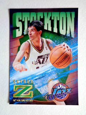 1996-97 SKYBOX Z-FORCE *Z-CLING* PARALLEL #91 JOHN STOCKTON UTAH JAZZ - Image 1 of 2