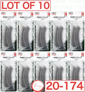 Lot of 10 - KATO 20-174 N Scale Unitrack Curve Track 6" Radius R150-45 4pcs New - Picture 1 of 10
