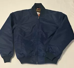 Bomber- Pilot Flying Jacket Navy Blue Orange Inside Full Zip NWOT Size 105 - Picture 1 of 11