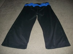 Bally Total Fitness Women Black & Blue Active Pants M (8-10) - Picture 1 of 2