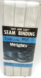 White Wrights Seam Binding Soft And Easy 3yrds 116 330 White 30 1984 - Picture 1 of 4