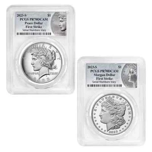 Pair of PCGS Dollars - Picture 1 of 5