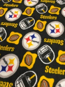 NFL PITTSBURGH STEELERS FOOTBALL/HELMET LICENSED FLEECE FABRIC - Picture 1 of 3