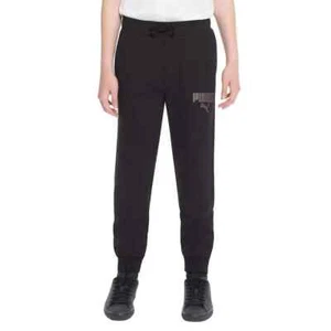 PUMA Boys Youth Fleece Jogger, Black Size XS (5/6) New With Tag - Picture 1 of 3