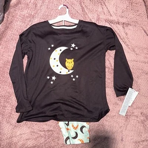 XL 14 Cat And Jack Girls Owl Pajamas Long Sleeve Shirt & Pants, New With Tags - Picture 1 of 5