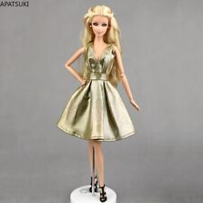 Golden Leather Doll Dress For 11.5" Doll Clothes Outfits Accessories 1/6 Kid Toy