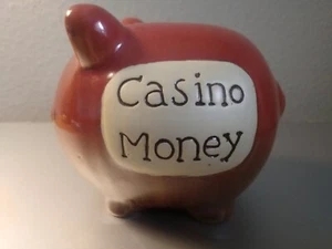 Ceramic Piggy Bank - CASINO MONEY - Mint Condition - Picture 1 of 6