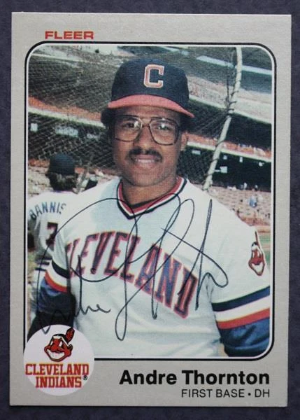 Tarjeta de béisbol Fleer 1983 firmada autografiada por Andre Thornton de los Indios de Cleveland ---- Foto 1 de 1