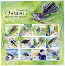 Vanuatu 2012 uccelli birds mnh