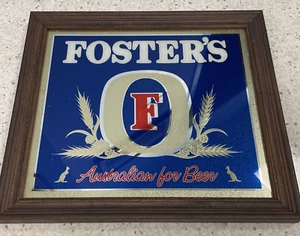 Fosters australisches Bier Bar Spiegel Acryl geätzt Glas Schild 18 1/2 x 16 1/2 - Bild 1 von 2