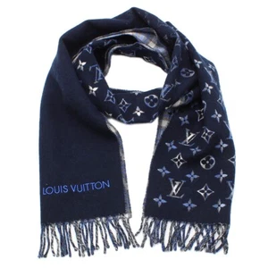 Louis Vuitton Monogram Gradient Tartan Scarf Stole Cashmere M71348 N2103 - Picture 1 of 8