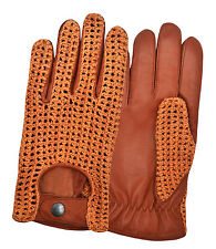 Real Sheep Leather Crochet Men's Driving Gloves Chauffeur Retro Classic Vintage