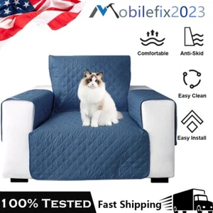1 Seater Pet Sofa Protector Cover Quilted Couch Covers Lounge Slipcover Blue - Picture 1 of 13