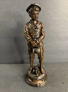 Antique Bronze Sculpture/Broken Jar/Signed/C.Anfrie/France C.1890/Statue/Boy - Picture 1 of 12