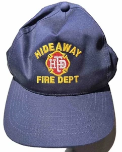 Ball Cap Men Fire Dept Embossed Hideaway Lake (Lindale TX) Navy, 1 Size Fits All - Picture 1 of 5
