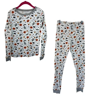 Girls Halloween Pajama Set Long Sleeve Leggings Knit Spider Pumpkin Bats Ghost - Image 1 of 4