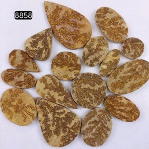 16Pcs 953Ct Natural Manganese Dendrites Cabochon Gemstone Lot 65x37 21x21mm#8858 - Picture 1 of 5
