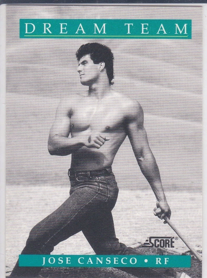JOSE CANSECO 1991 Score Dream Team Baseball Card SHIRTLESS Oakland A's LE! - Image 1 of 2