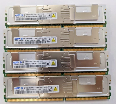 SAMSUNG 16GB 4*4GB 2Rx4 PC2-5300F M395T5160QZ4-CE65 DDR2 ECC Server RAM - Image 1 of 2
