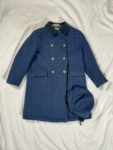 Boys Child 1950s 1960s HARRIS TWEED Navy Tweed  Coat Wool Tailor 50s 60s Vintage - Picture 1 of 9