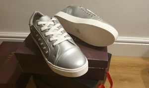 silver carvela trainers