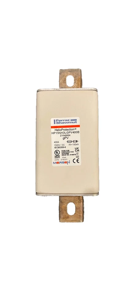 FERRAZ SHAWMUT HP15NH3LGPV400B 400 AMP Helio Protection Fuse 1500 VDC Z1048684 - Image 1 of 1
