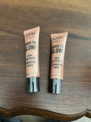 (Lote de 2) Iluminador líquido NYX Born To Glow tamaño de viaje mini, brillo Foto 1 de 2