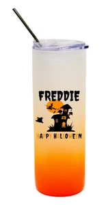 Personalised Halloween Glass Tumbler  | 25oz Drinks Bottle | Hot and Cold Drinks - Picture 1 of 5