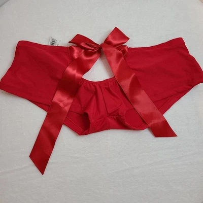 Panty corto de colección delicado liso de microfibra de nailon con lazo abierto trasero talla Lg Foto 1 de 4