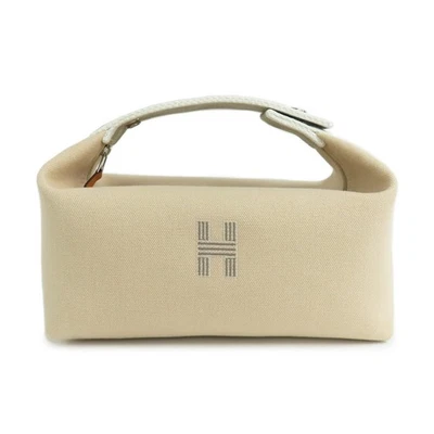 Bolso de Mano HERMES Birkin A Negro PM Natural SV Hardware Algodón Lona Foto 1 de 4