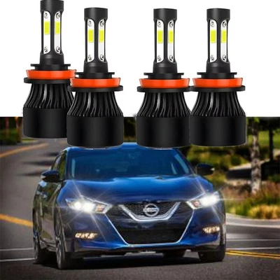 4x 6000K LED Headlight Kit High + Low Beam Light Bulbs For Nissan Maxima 2016-18 - Image 1 of 4