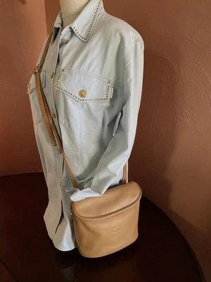 Longchamp Beige Le Foulonne Leather Crossbody Binocular Style Bag Excellent - Image 1 of 4