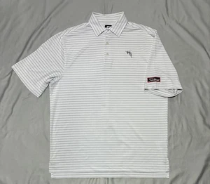 FootJoy Shirt Herren Large weiß gestreift Titleist Golf Performance Polo Stretch - Bild 1 von 12