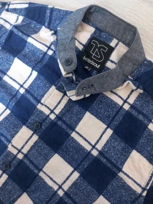 Camisa de manga larga Twisted Soul para hombre azul real a cuadros talla XS Foto 1 de 4