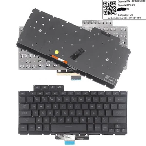 Teclado para portátil estadounidense para ASUS ROG Zephyrus G14 GA401 GA401U negro con retroiluminación - Imagen 1 de 5