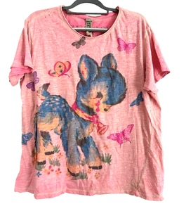 Magnolia Pearl My Pet T Azalea Dip Dye PINK Distressed T-Shirt 2274-One Size - Bild 1 von 7